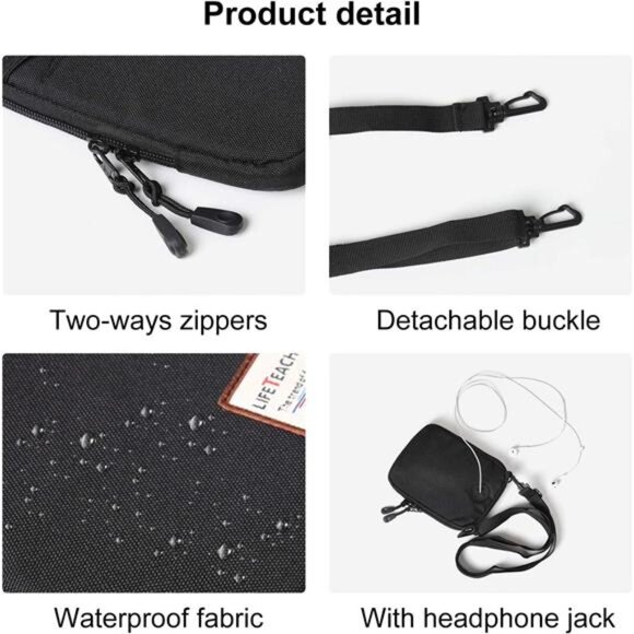 Small Crossbody Bag for Men, Mini Messenger Bag Shoulder Bag for Phone Passport - Picture 5 of 7